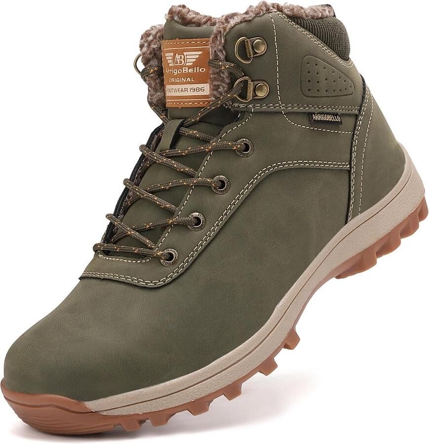 Waterdichte dames winterlaarzen met warme bontvoering en veters voor wandelen