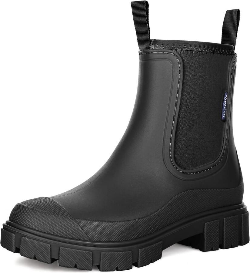 Waterdichte damesregenlaarzen met antislipzool halfhoge Chelsea stijl voor outdoor en werk