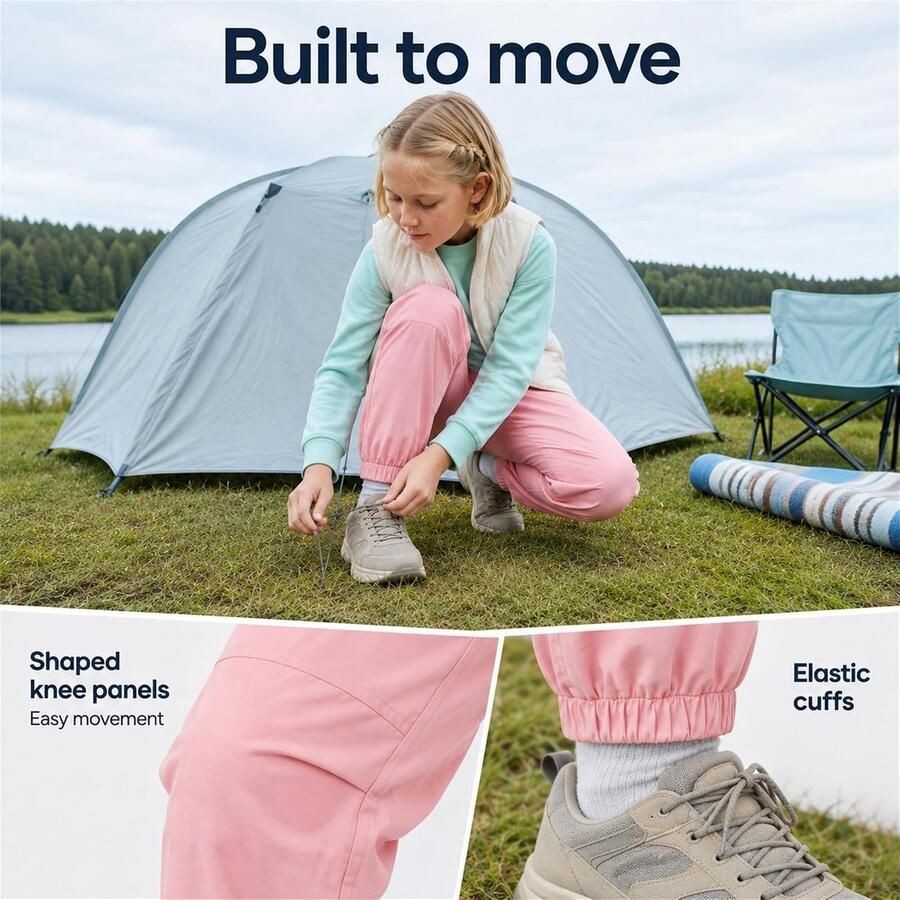 Waterdichte en Winddichte Wandelschoenen voor Kinderen van met Ade d Mesh Voering Elastische Taille en Ruime Zakken voor Buitenactiviteiten