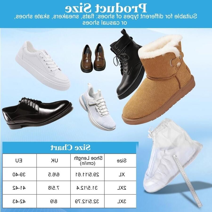 Waterdichte Fietsschoenen Bescherming met Rits Vouwbare Regenoverschoenen Antislip en Transparant
