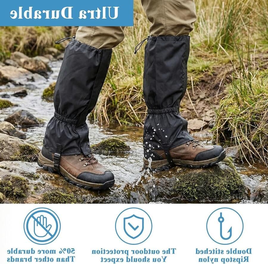 Waterdichte Gaiters voor Hiken Klim en Jagen Verstelbare Outdoor Bescherming voor nen en 2 Stuks van Oxford Stof