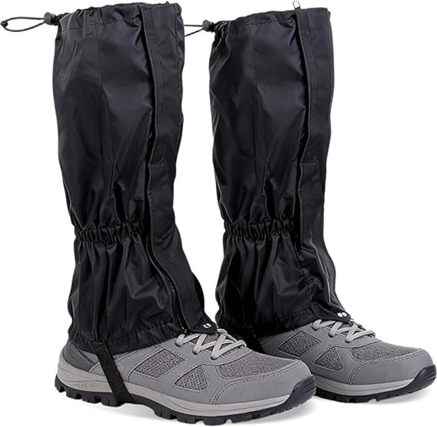 Waterdichte Gamaschen Verstelbare Gaiters Wandel Gaiters Gamaschen Beenkappen Hoog Waterdicht en verstelbaar Sneeuwschoenwandelen Outdoor accessoires Beenkappen Wandelschoenen Accessoires Zwart