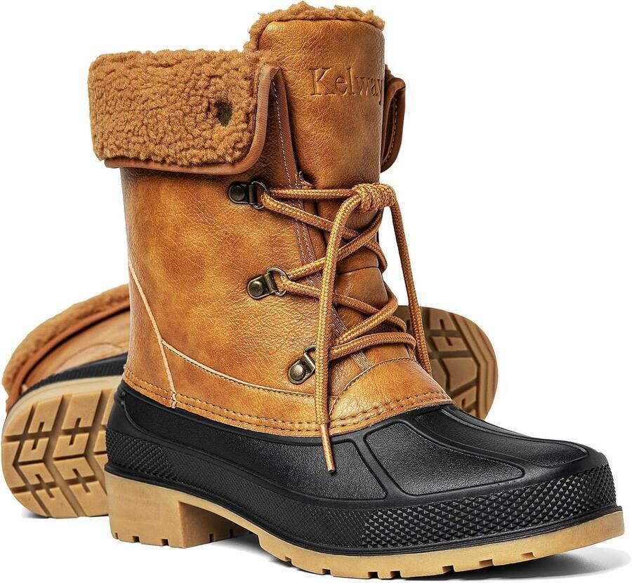 Waterdichte gevoerde dames winterlaarzen met warme voering en antislipzool