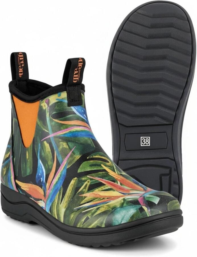 Waterdichte halfhoge en korte rubberlaarzen voor dames voor tuin en buiten