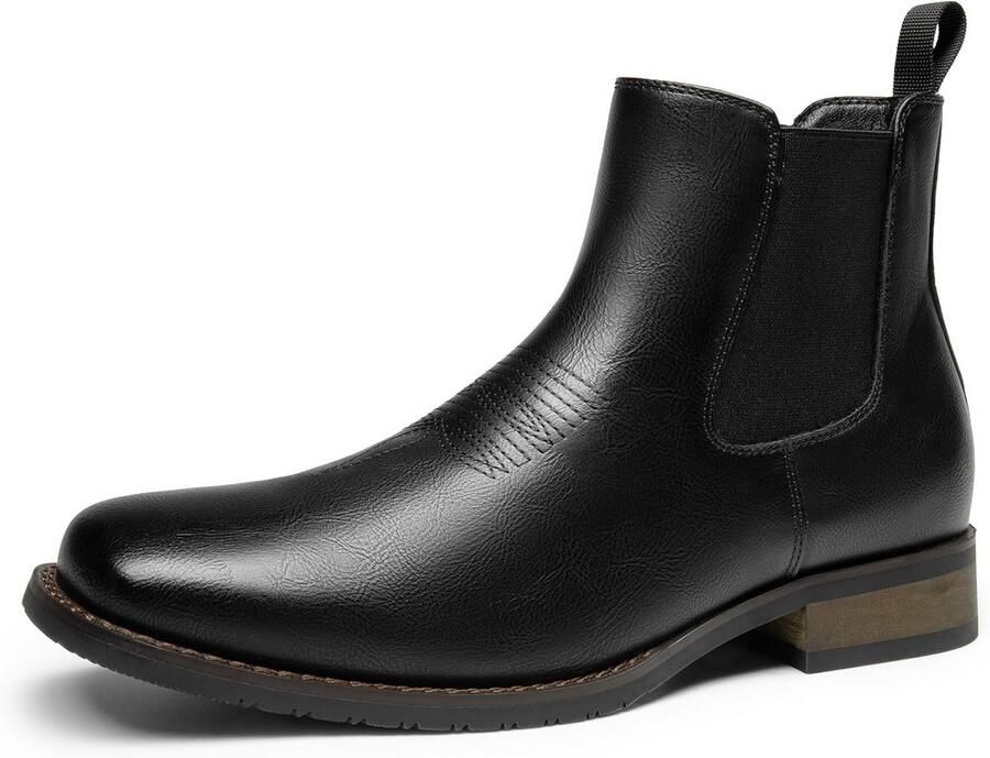 Waterdichte Heren Cowboy Laarzen met Rits Klassieke Western Enkellaarzen