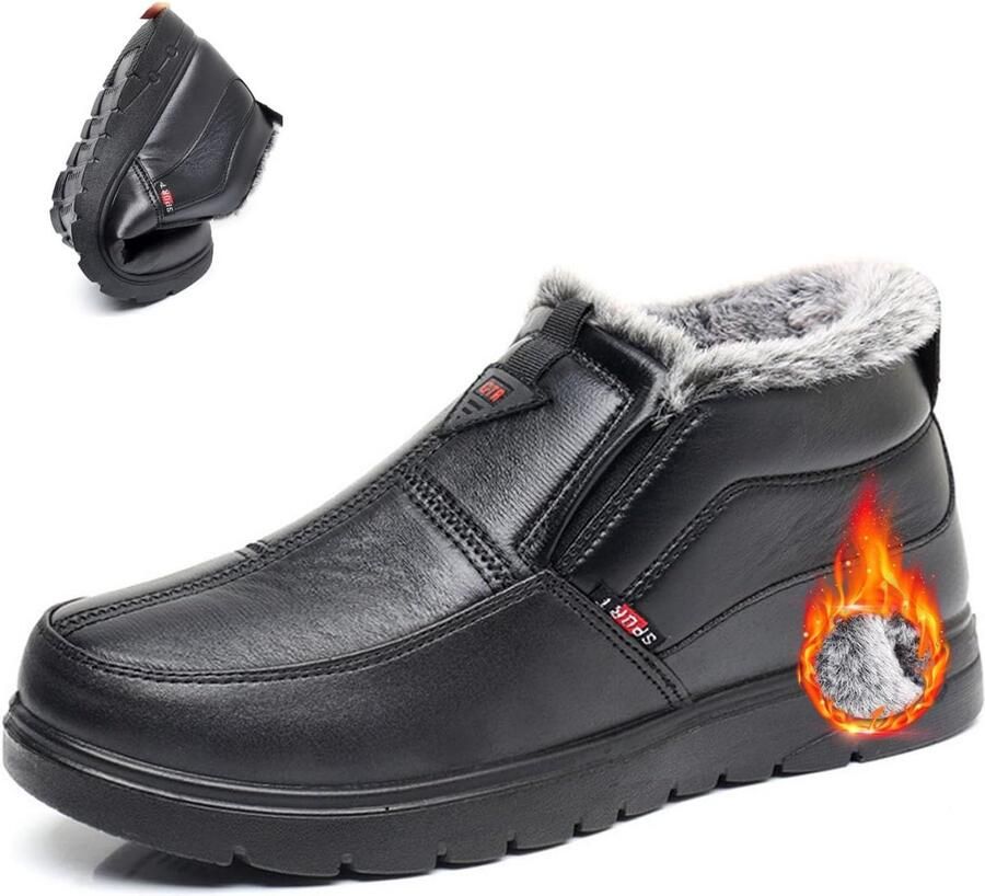 Waterdichte Heren Winterlaarzen Warm Gevoerd Antislip en Orthopedische Enkellaarzen