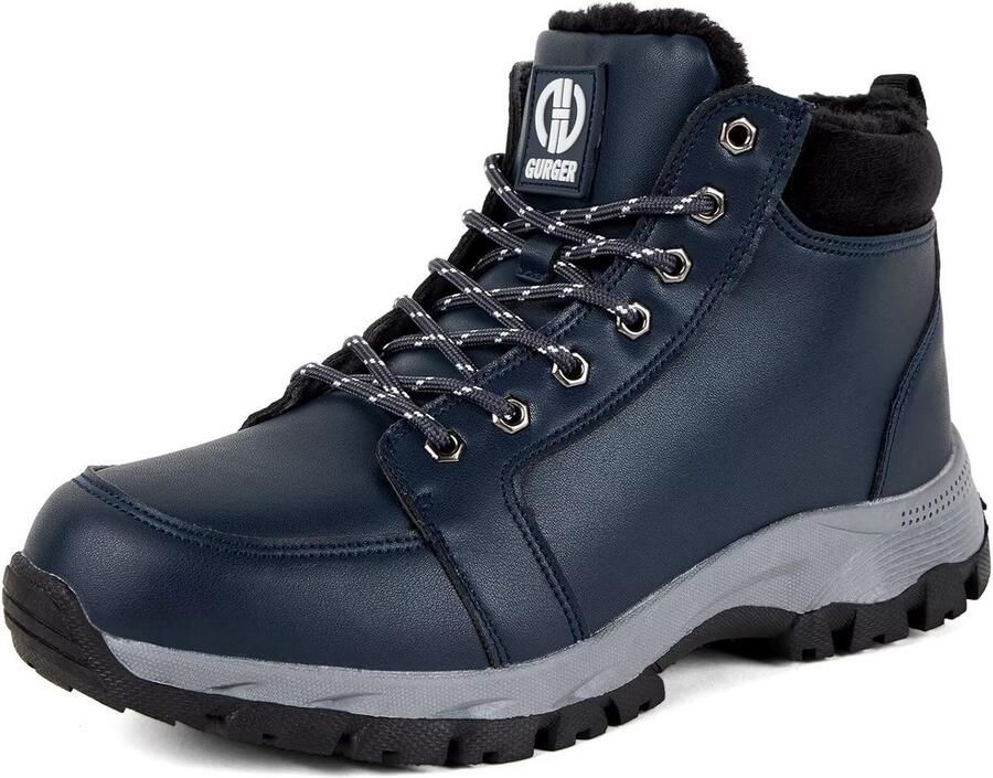 Waterdichte Heren Winterschoenen Warme Leren Snowboots met Antislipzool