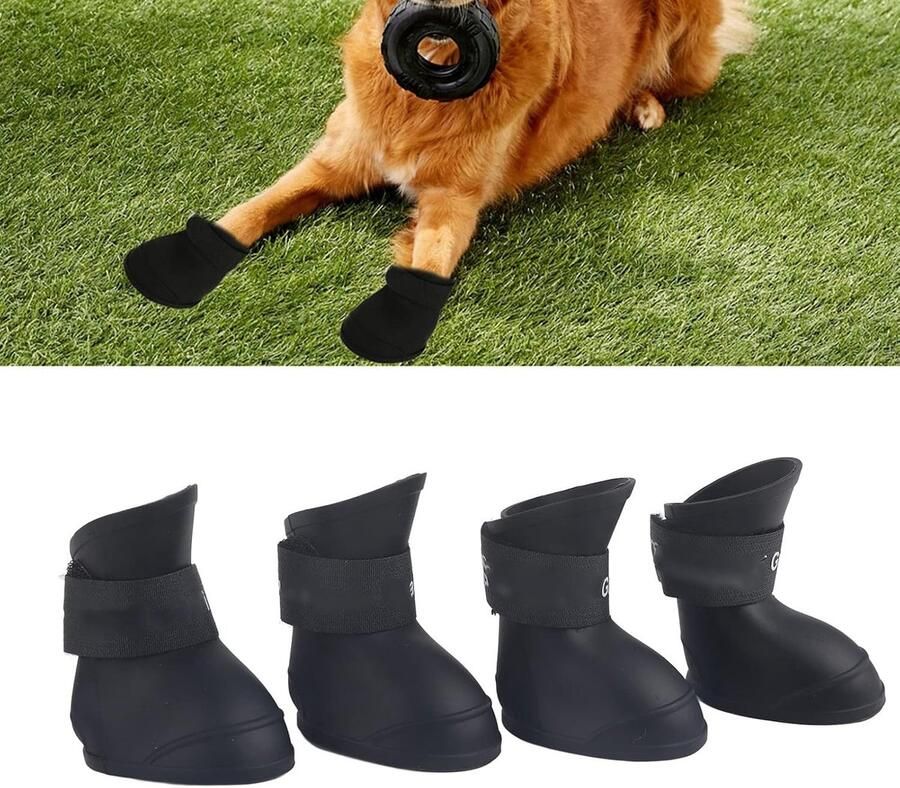 Waterdichte Hondenlaarzen Set van 4 Antislip Silicone Hondenpoot Bescherming voor Kleine Honden met Voetafdruk Textuur