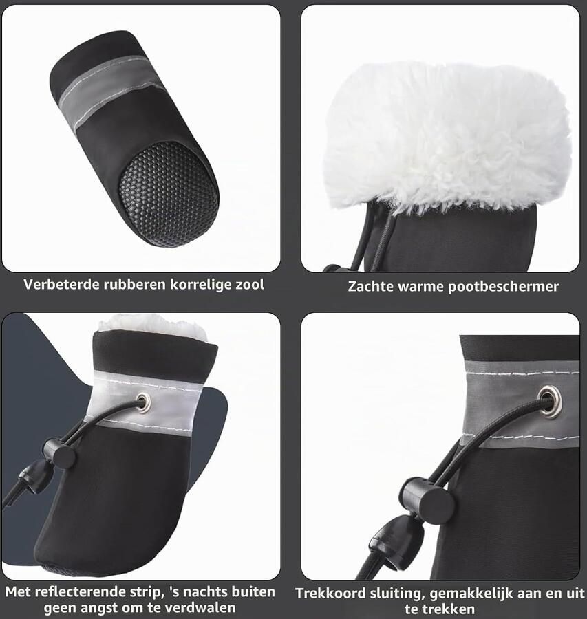 Waterdichte hondenlaarzen voor kleine en middelgrote honden set van 4 antislip met reflecterende banden voor extra veiligheid en comfort