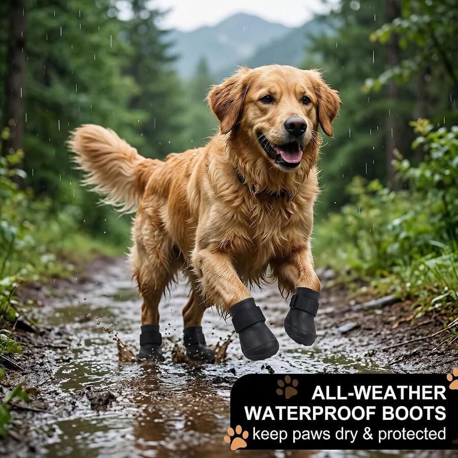 Waterdichte Hondenlaarzen voor Pootbescherming Antislip Verstelbaar en Wasbaar