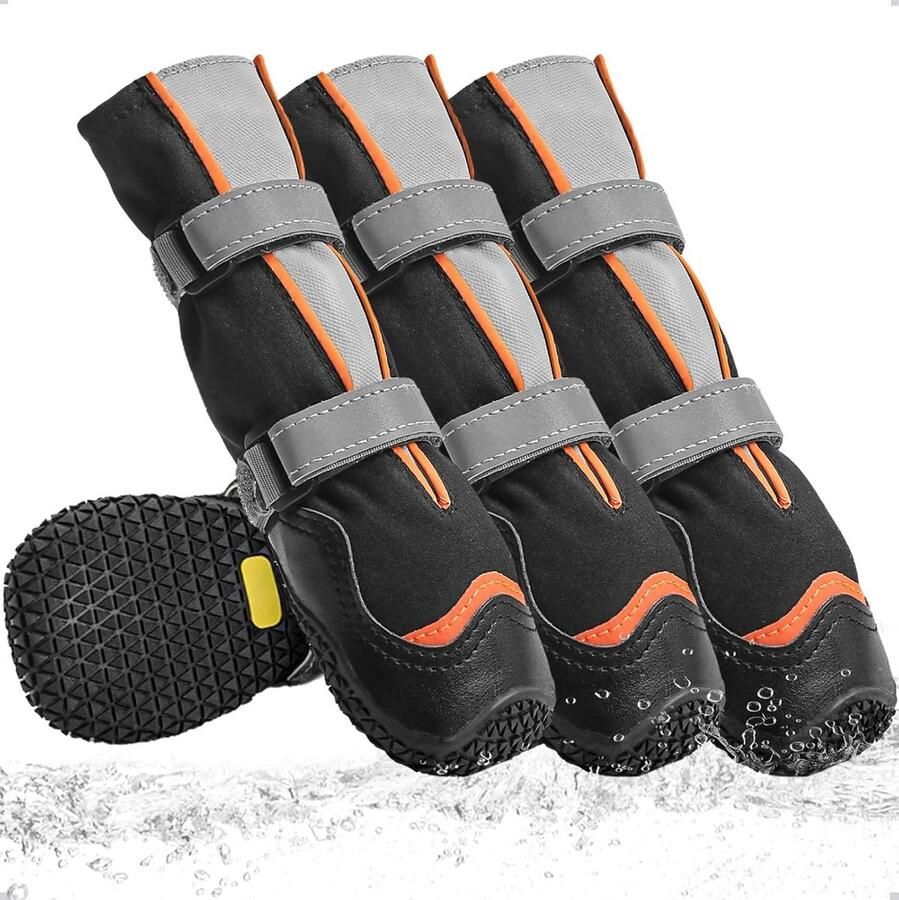 Waterdichte Hondenschoenen Hoog Model Slijtvaste Laarzen met Rubberen Zool voor Pootbescherming