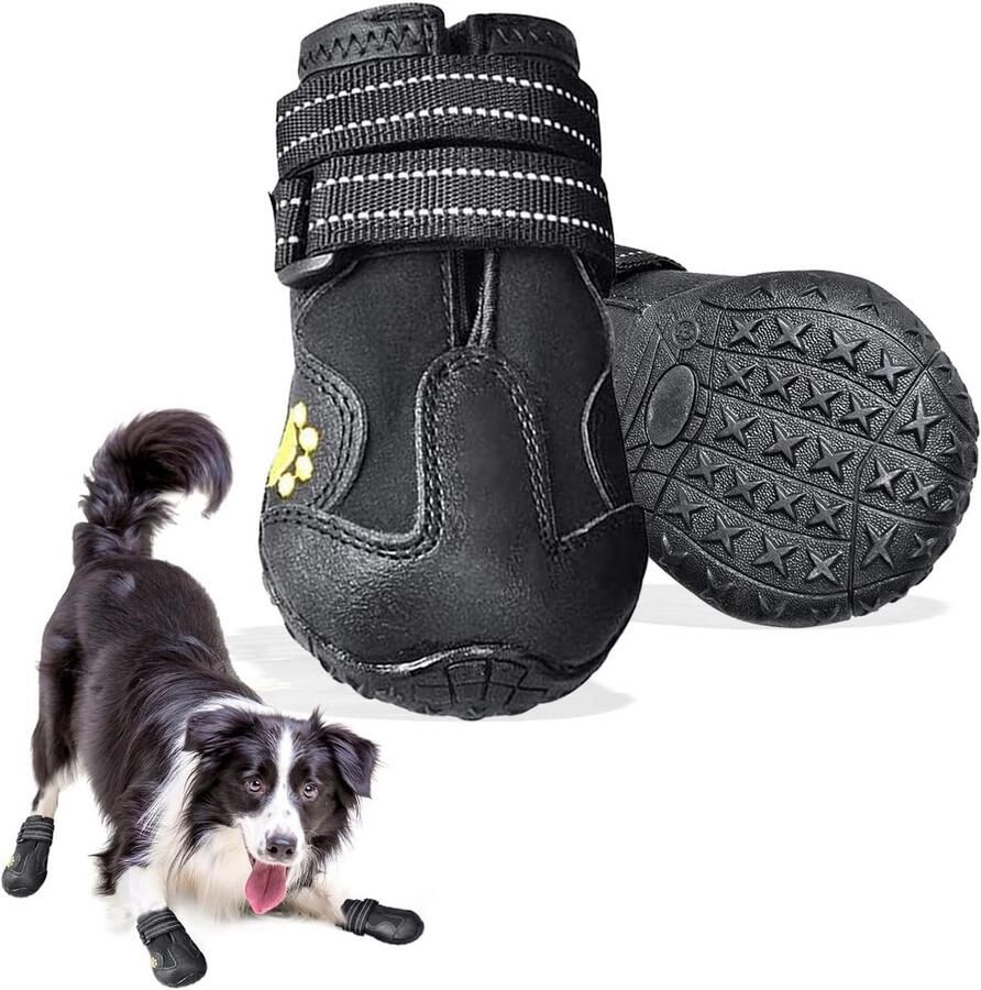 Waterdichte Hondenschoenen met Reflecterende Bandjes voor Kleine en Middelgrote Honden