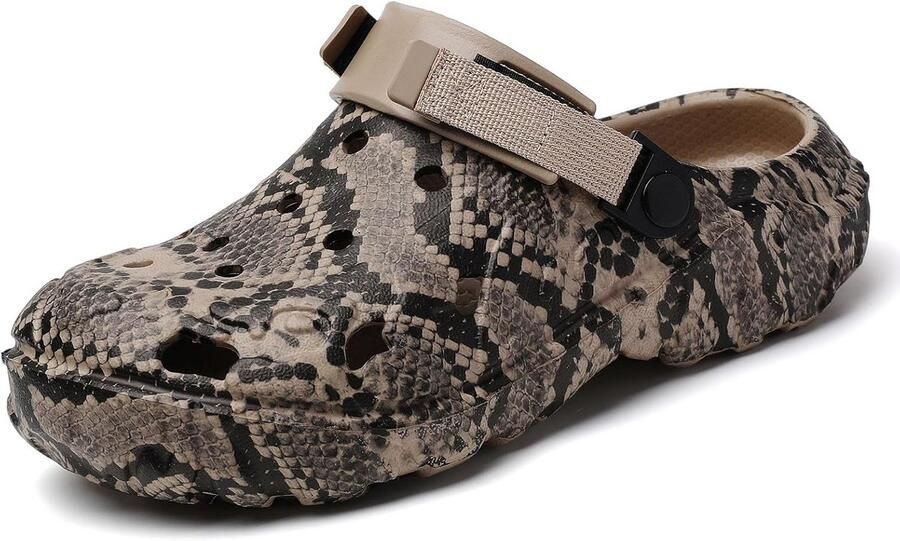 Waterdichte Instappers met Slangenprint voor en Lichtgewicht Tuinschoenen