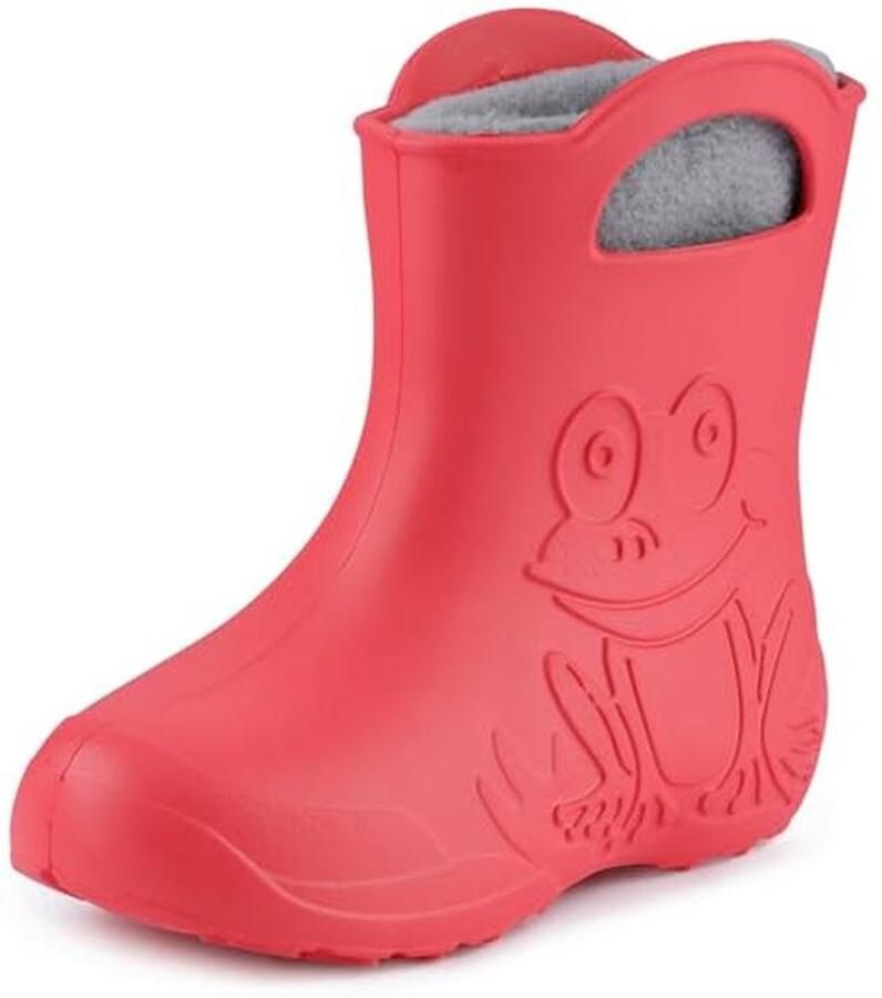 Waterdichte Kinder Gummlaarzen met Verwijderbare Fleece Binnenzool Superlichte Regenlaarzen voor en