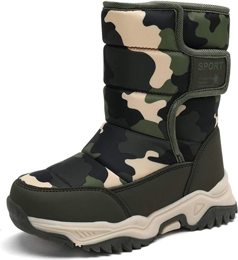 Waterdichte Kinder Snowboots met Warme Pluche Voering Antislip Winterlaarzen voor en