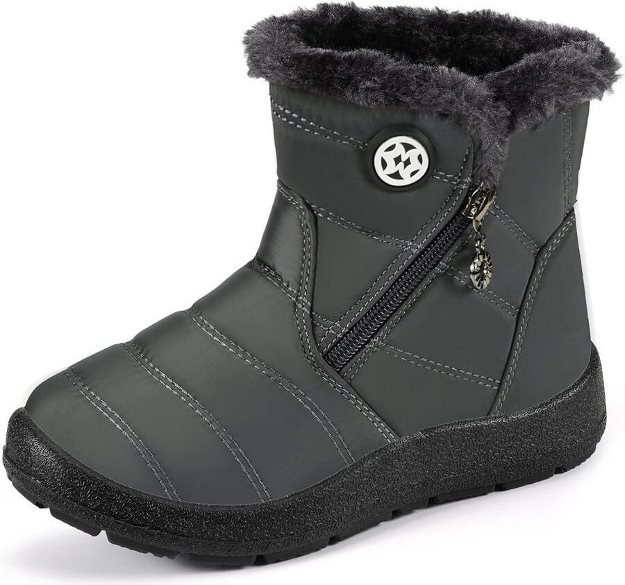 Waterdichte Kinder Winterlaarzen & Warm Gevoerd Slip-On Sneeuwlaarzen