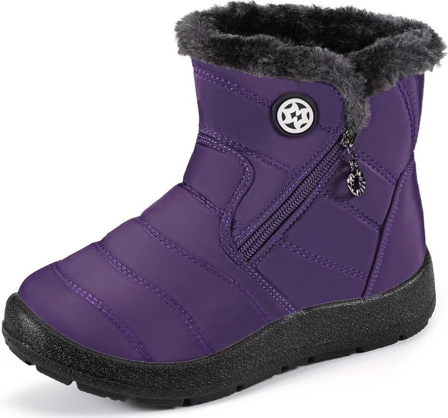 Waterdichte Kinderen Winterschoenen Warm Gevoerd Slip-on Laarzen
