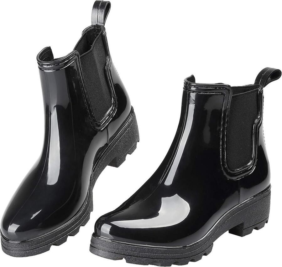 Waterdichte Korte Dames Regenlaarzen Slip-On Enkellaarsjes