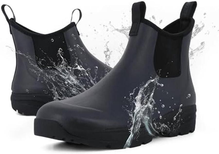 Waterdichte korte rubberlaarzen voor heren in verschillende kleuren en maten