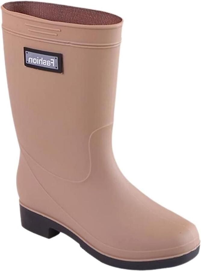 Waterdichte Laarzen Regen Schoenen Buiten Activiteiten Modieus Ontwerp Mid-Calf Hoogte Zwart