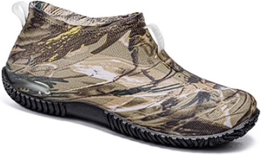 Waterdichte Laarzen Werklaarzen Rubber Buitenwerk en Vis Antislip Buitenzool Laag Model Grijs Camouflage