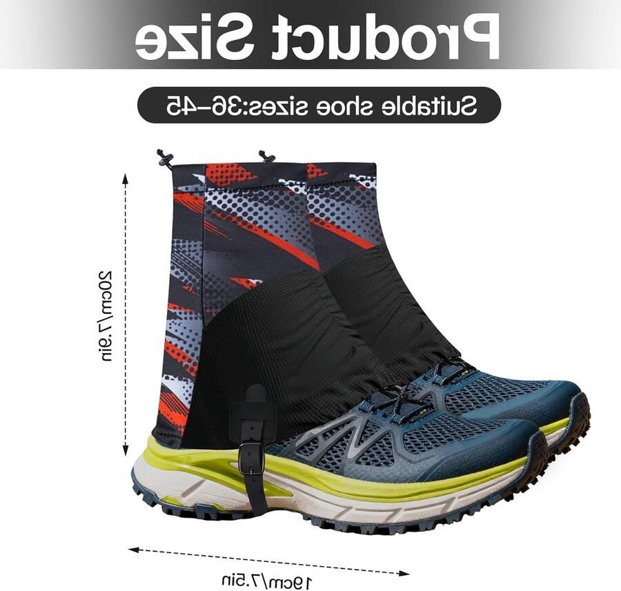 Waterdichte Lage Gaiters voor Trailrunning Ade d en Antislip Ideaal voor Wandelen Kamperen en Bergbeklim