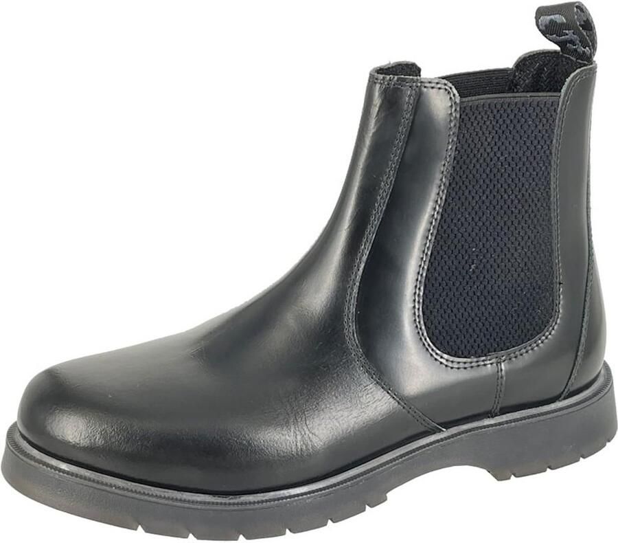 Waterdichte Leren Chelsea Boots voor Heren Zwarte Elastische Enkellaars