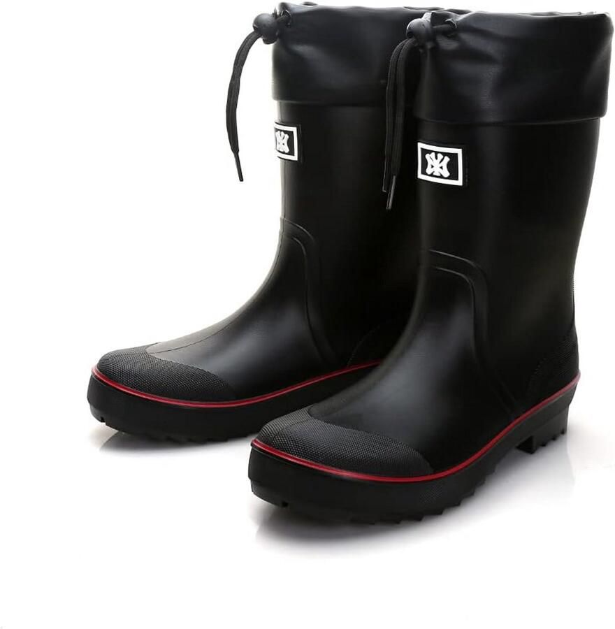 Waterdichte Leren Heren Regenlaarzen Comfortabele Rubberen Tuinlaarzen