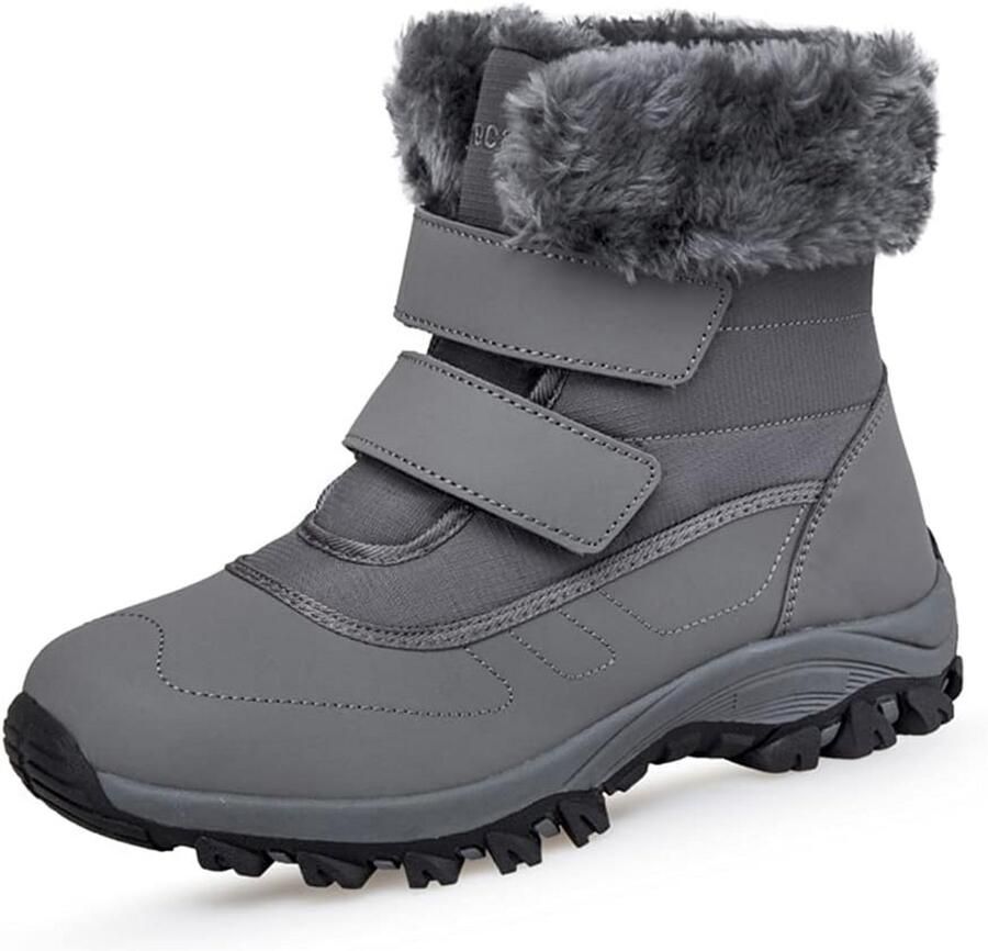 Waterdichte gevoerde dames winterlaarzen met klittenband voor warmte en grip