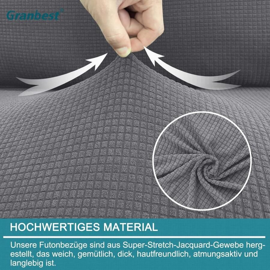 Waterdichte mouwloze futon afdekking hoge stretch futon bescherming voor opvouwbare slaapbank anti-slip bankovertrek zonder armleuning (lichtgrijs)