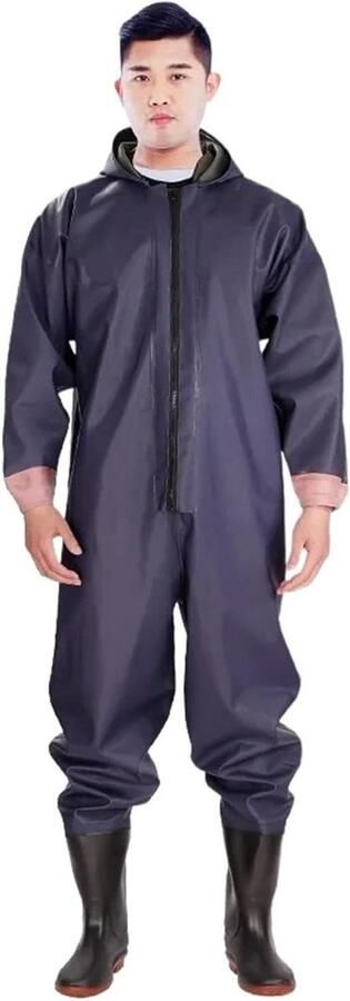 Waterdichte Overalls Visbroek Laarzen Vissen Buiten Warm Droog Blijven Volwassen Set Zwart