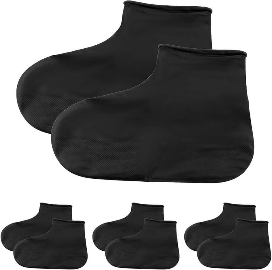 Waterdichte Overschoenen 3 Paar Latex Regenlaarzen Antislip Herbruikbaar voor Sneeuw & Regen Maat M &