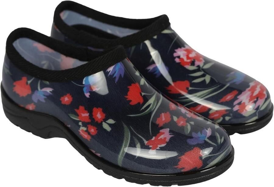 Waterdichte PVC Tuinsloffen met Bloemenprint voor Dames Antislip en Comfortabel