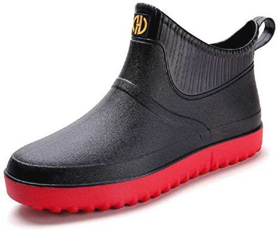 Waterdichte Rubber Regen schoenen voor Mannen Slip On Lage Hak Outdoor en Tuin Schoenen