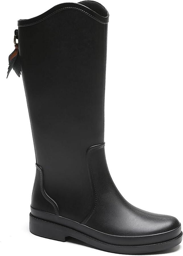 Waterdichte Rubberlaarzen voor Dames Hoge Tuin- en Regenlaarzen met Anti-Slip Zool