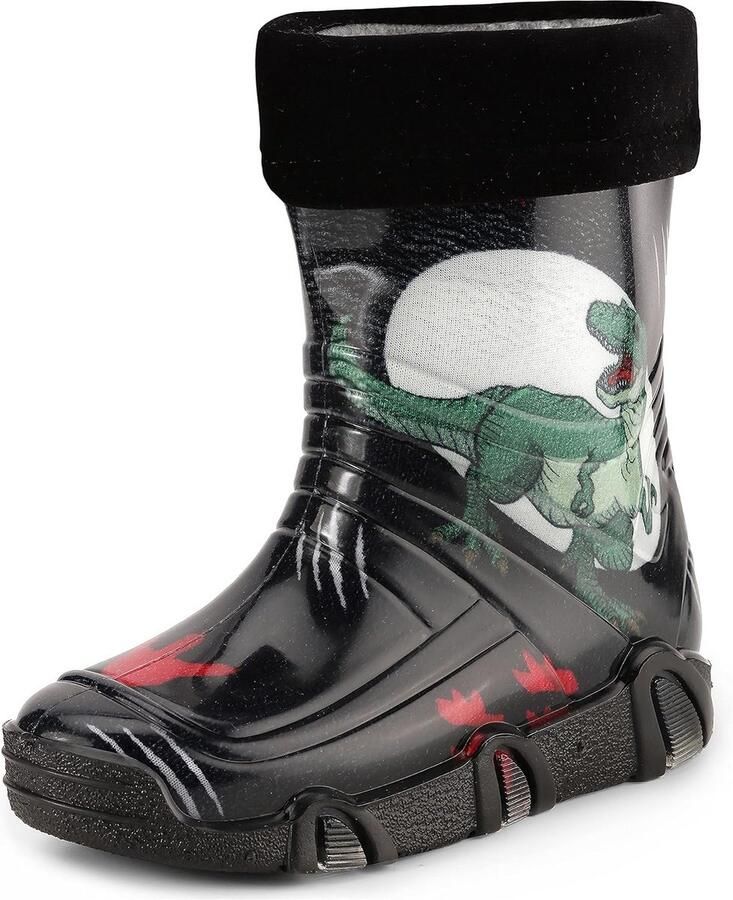 Waterdichte Rubberen Kinderlaarzen met Uitneembare Binnenvoering voor en