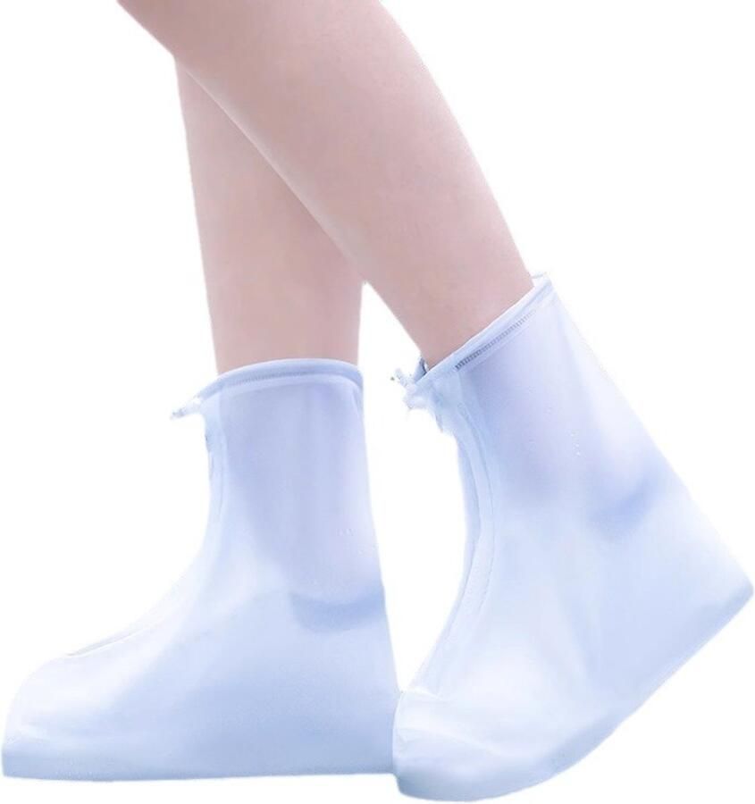Waterdichte schoenen-anti-slip regen-PVC verdikte slijtvast voet-wit-38-40 yards