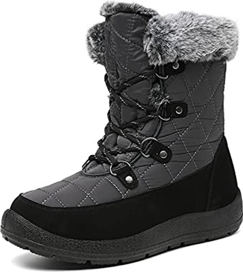 Waterdichte sneeuwlaarzen voor dames met ademende voering en rubberen gripzool