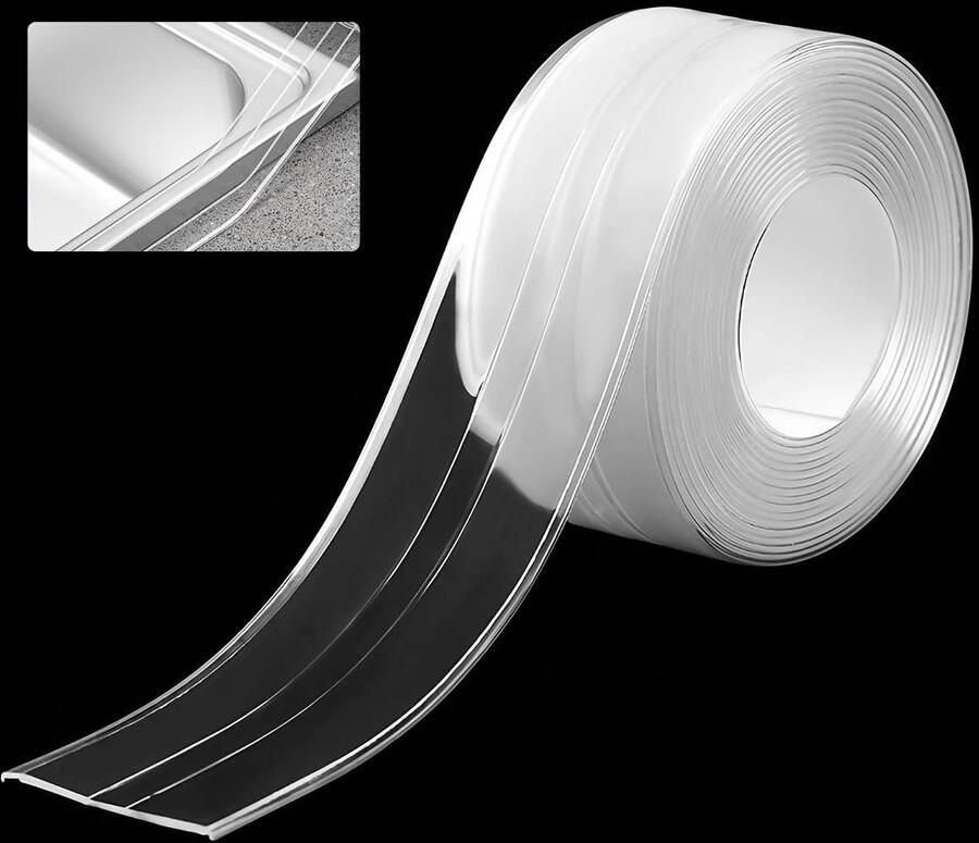 Waterdichte tape transparante badkamerafdichting zelfklevende afdichtingstape pvc schimmelbestendig en waterdicht voor keuken en badkuip x