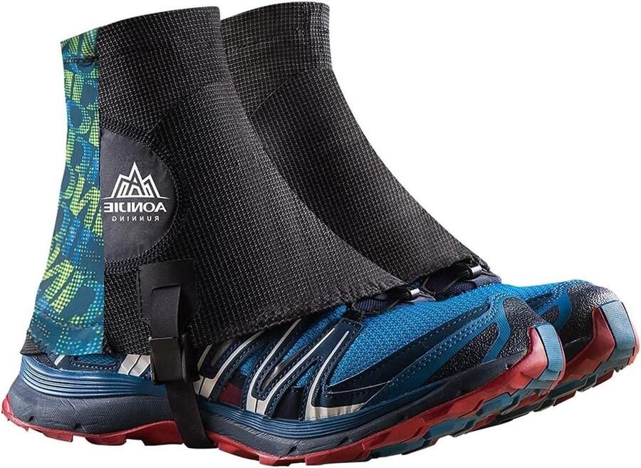 Waterdichte Trail Gaiters Schoenovertrekken Beenbeschermers Outdoor Wandelen Reflecterend UV-bescherming Lage Enkel Zwart