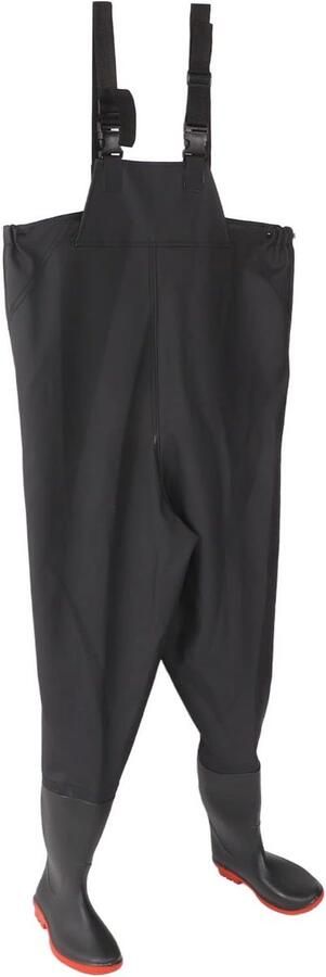 Waterdichte Vislaarzen Steltlopers Vissersbroek Vissen en Werk Naadloos Gelaste Verbindingen Zwart - Foto 1