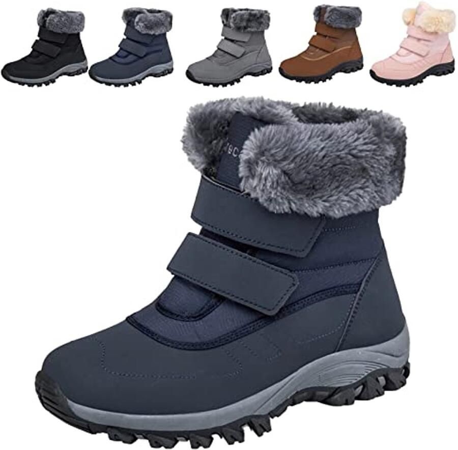 Waterdichte Vrouwen Wandelschoenen voor de Winter Bont Gevoerd Antislip Ankle Boots 38.5