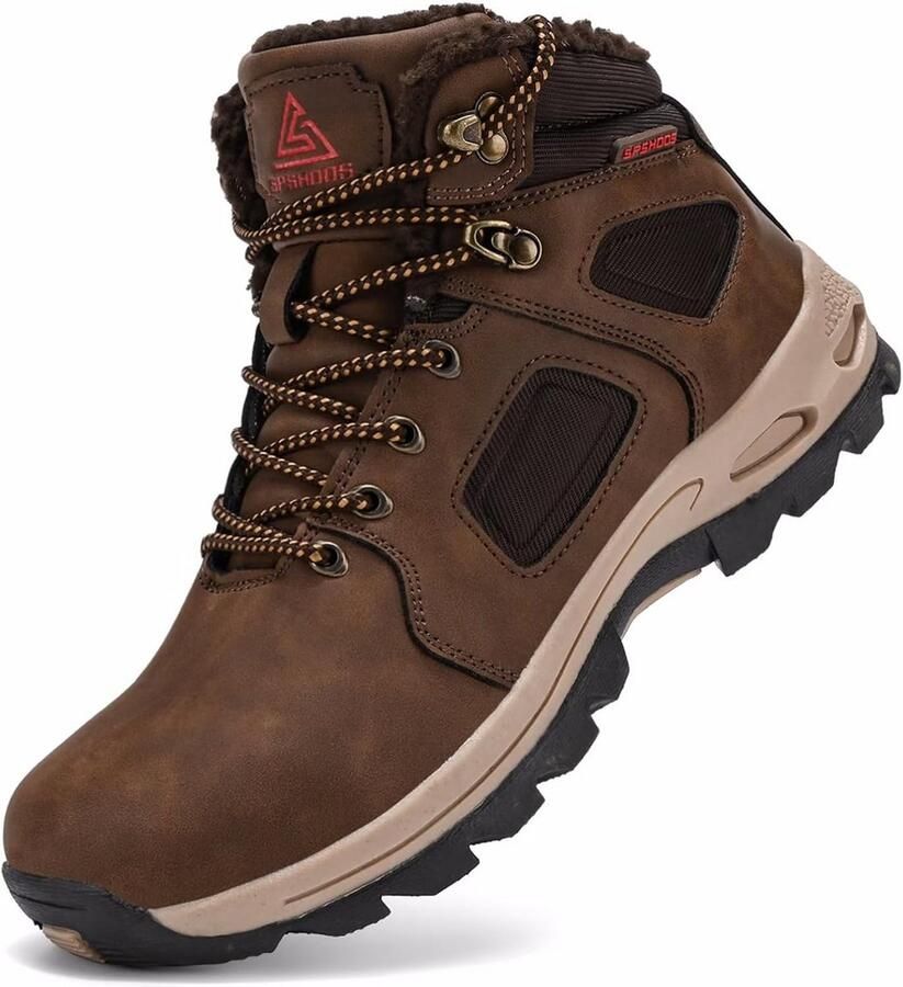 Waterdichte Warme Heren Winterschoenen met Bontvoering Antislip Wandel- en Trekkinglaarzen