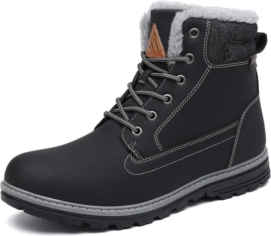 Waterdichte Winterlaarzen Warme Gevoerde Snowboots voor Buiten Zwart