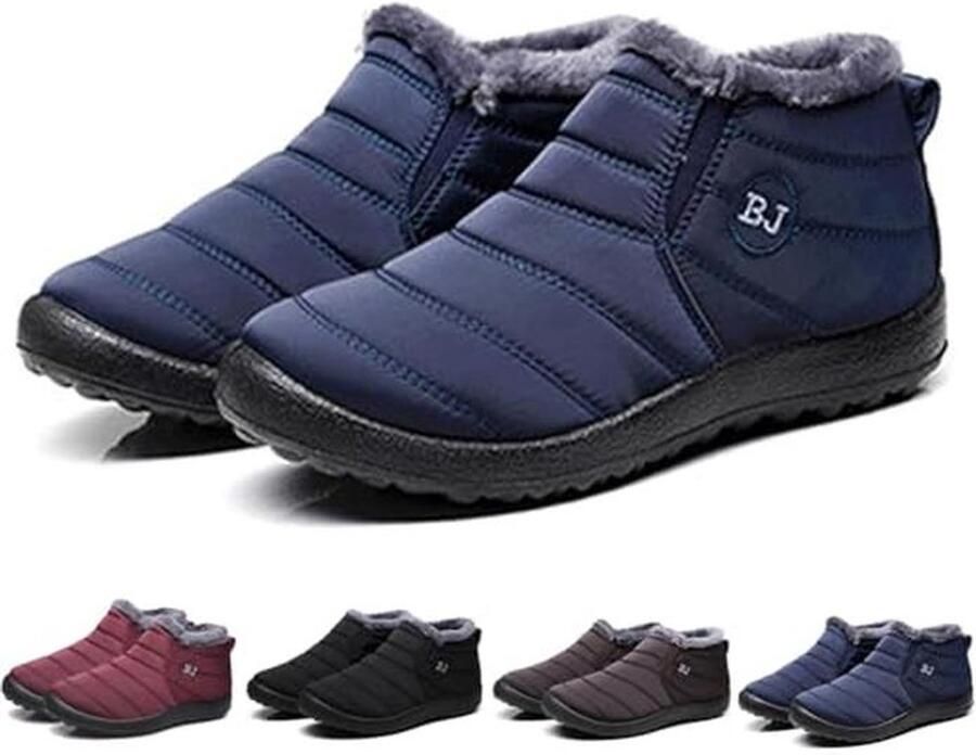 Waterdichte winter-enkellaarsjes voor en met bontvoering Slip-on outdoor schoenen Blauw