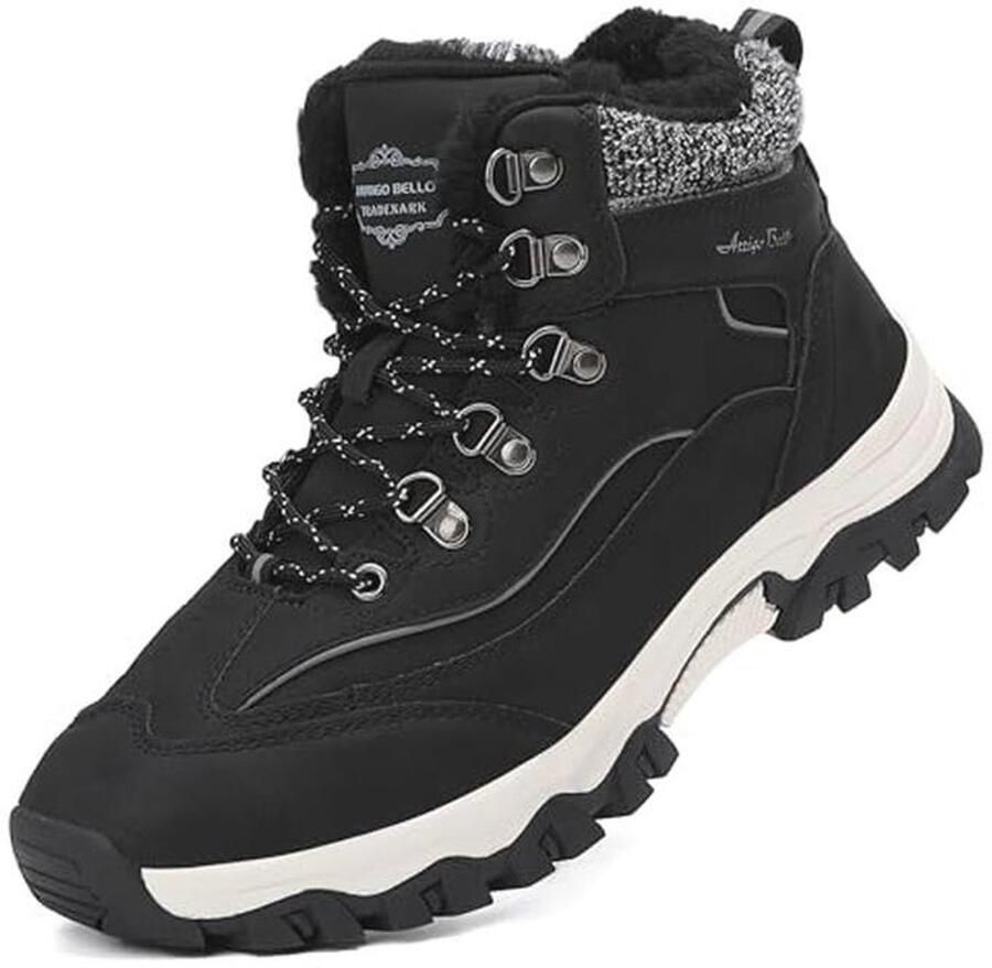 Waterdichte Winterlaarzen Dames Comfortabele Sneeuwlaarzen met Veters voor Buitenactiviteiten