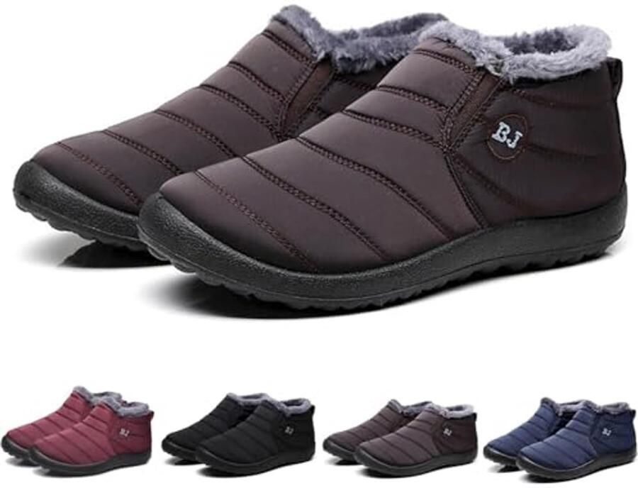 Waterdichte winterlaarzen met bontvoering voor en Kaki