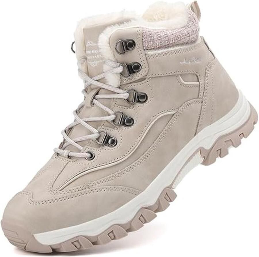 Warme waterdichte winterlaarzen voor dames met veters ideaal voor wandelen ook als sneeuwlaarzen