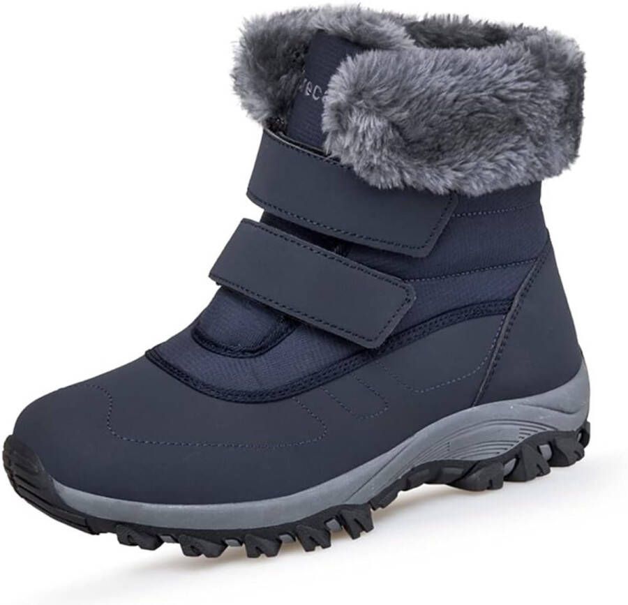 Waterdichte winterlaarzen voor dames met klittenband Gevoerde snowboots voor warme en antislip grip