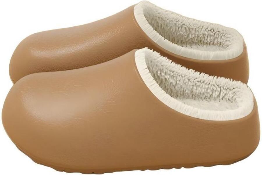 Waterdichte winterslippers Pluche voering Antislip & warm Geschikt voor binnen & buiten Unisex Onderhoudsvriendelijk Bruin ??37